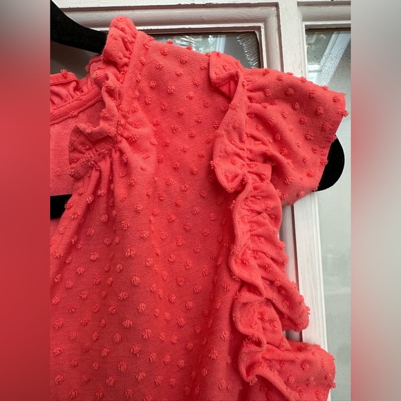 J. Crew Swiss Polka Dot Coral Ruffle Sleeve Top Women’s Plus Size 3X - Picture 2 of 8